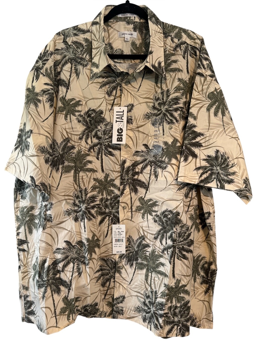 Pierre Cardin Big and Tall Tropical Hawaiian Shirt NWT